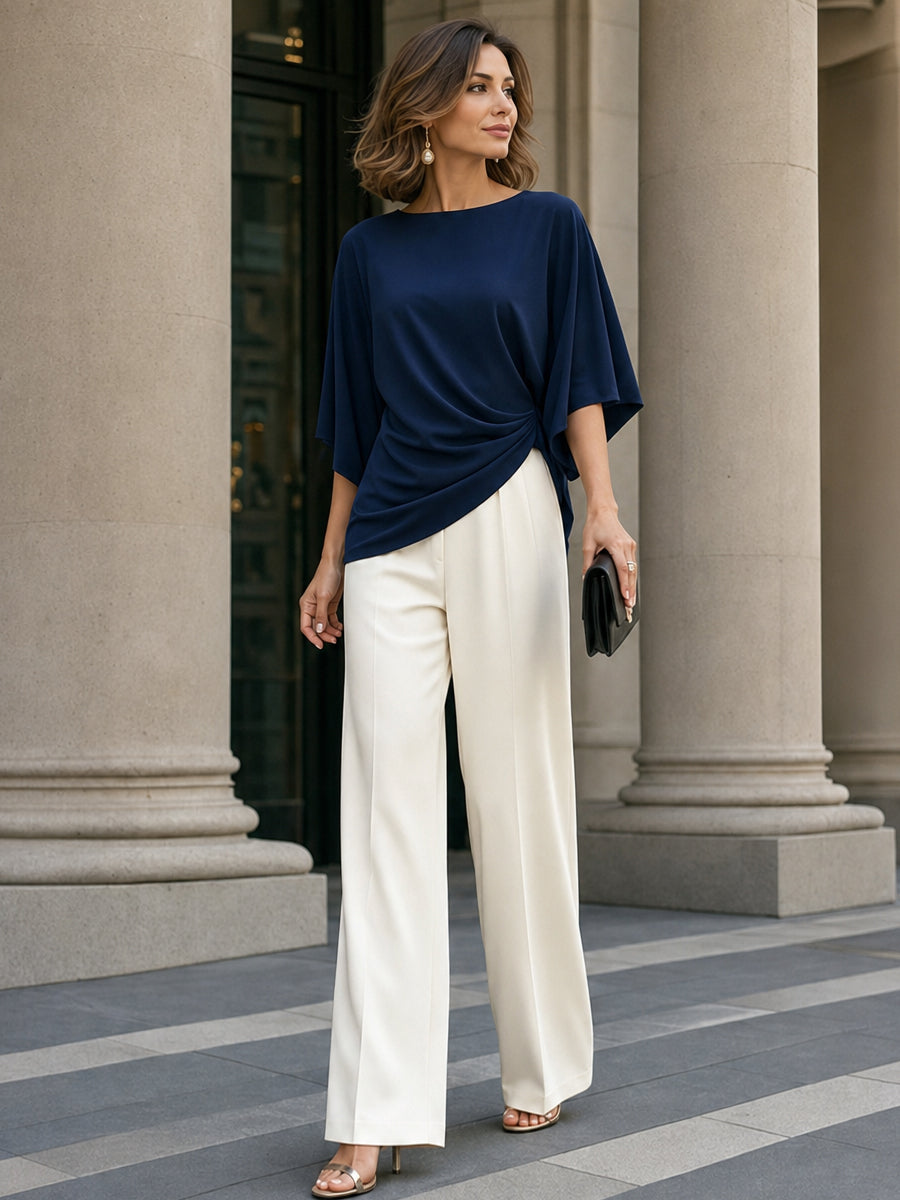 Draped Waist Two-Piece Set