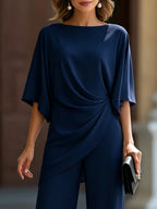 Draped Waist Two-Piece Set