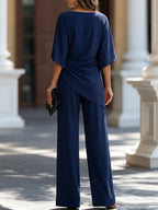 Draped Waist Two-Piece Set