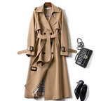 Berkley Lane Trench ™ coat in khaki with double-breasted buttons and belt