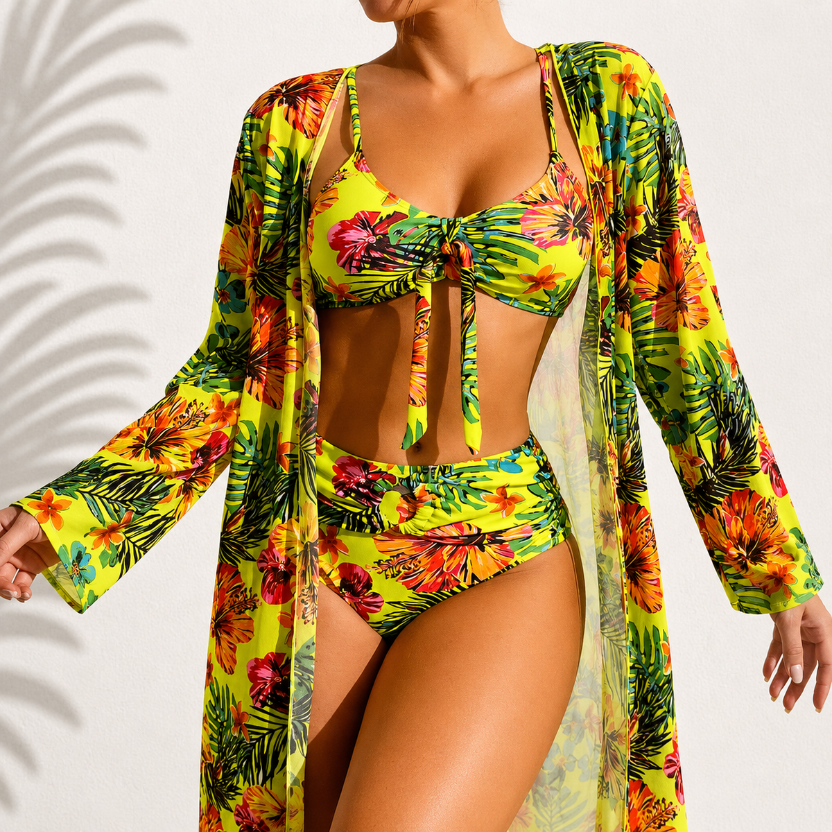 Maria | Elegant Tropical  3-Piece Bikini