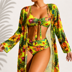 Maria | Elegant Tropical  3-Piece Bikini